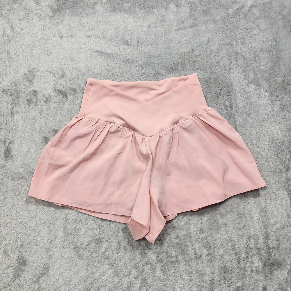 Better / Together Shorts Womens XS Pink Crossover Waist High Rise Lined Athletic